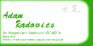 adam radovics business card